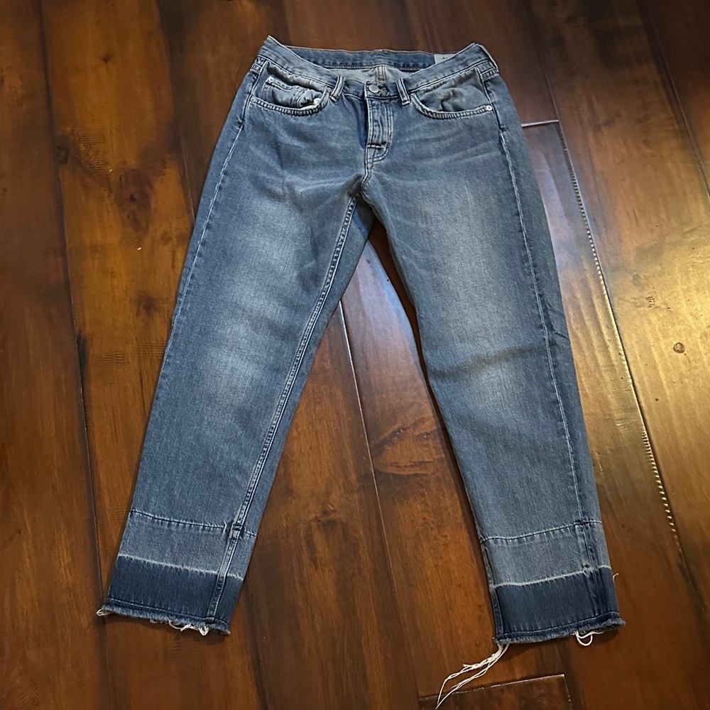 All Saints Cropped Blue Jeans